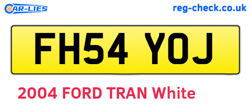 FH54YOJ are the vehicle registration plates.