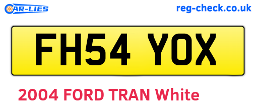 FH54YOX are the vehicle registration plates.