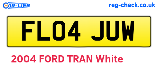 FL04JUW are the vehicle registration plates.