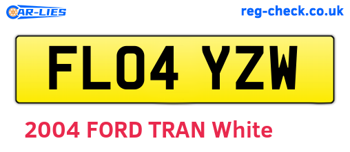 FL04YZW are the vehicle registration plates.