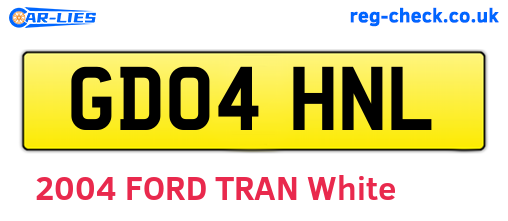GD04HNL are the vehicle registration plates.