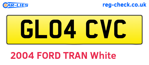 GL04CVC are the vehicle registration plates.