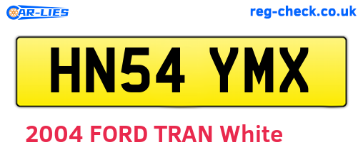 HN54YMX are the vehicle registration plates.