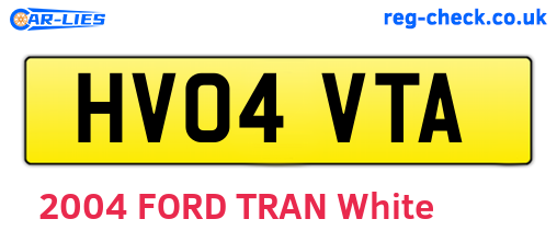 HV04VTA are the vehicle registration plates.