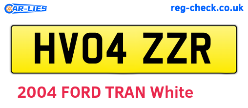 HV04ZZR are the vehicle registration plates.