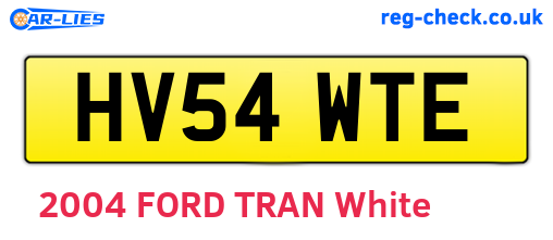 HV54WTE are the vehicle registration plates.