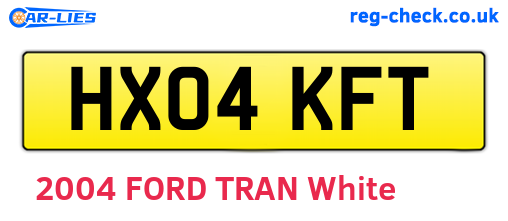 HX04KFT are the vehicle registration plates.
