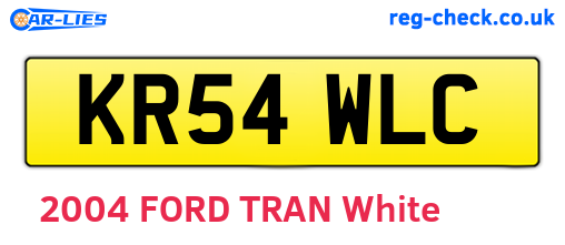 KR54WLC are the vehicle registration plates.