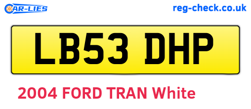 LB53DHP are the vehicle registration plates.