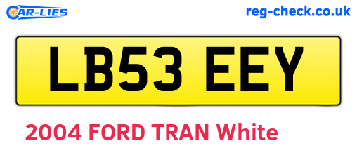 LB53EEY are the vehicle registration plates.