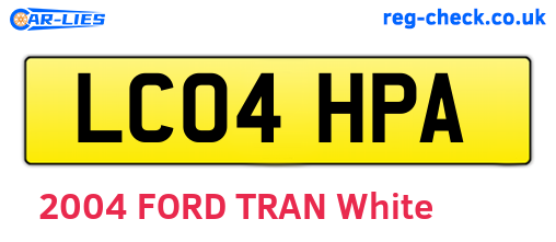LC04HPA are the vehicle registration plates.