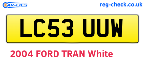 LC53UUW are the vehicle registration plates.
