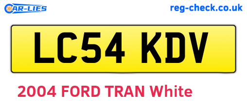 LC54KDV are the vehicle registration plates.