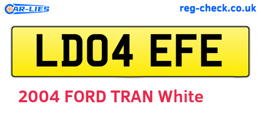 LD04EFE are the vehicle registration plates.