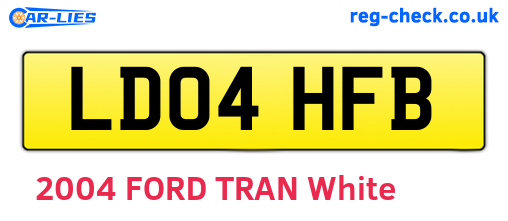 LD04HFB are the vehicle registration plates.