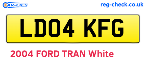 LD04KFG are the vehicle registration plates.