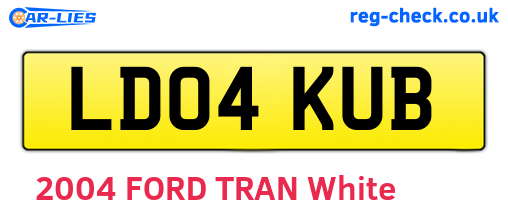 LD04KUB are the vehicle registration plates.