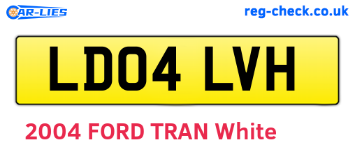 LD04LVH are the vehicle registration plates.
