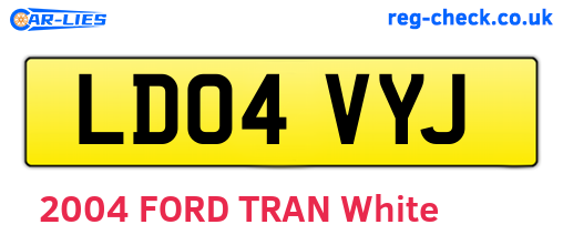 LD04VYJ are the vehicle registration plates.
