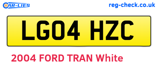 LG04HZC are the vehicle registration plates.