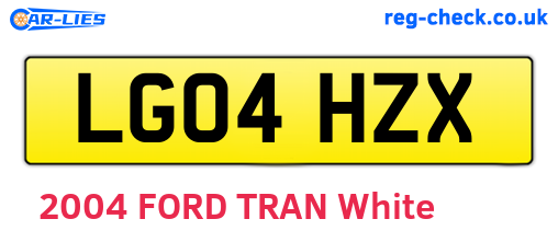 LG04HZX are the vehicle registration plates.
