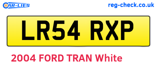 LR54RXP are the vehicle registration plates.