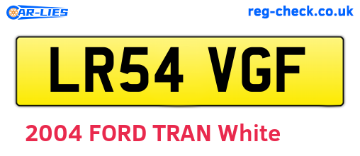LR54VGF are the vehicle registration plates.