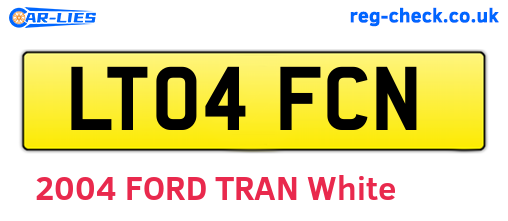 LT04FCN are the vehicle registration plates.
