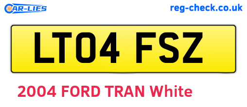 LT04FSZ are the vehicle registration plates.