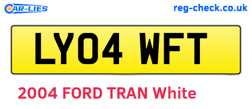 LY04WFT are the vehicle registration plates.