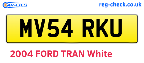 MV54RKU are the vehicle registration plates.