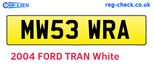 MW53WRA are the vehicle registration plates.