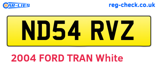 ND54RVZ are the vehicle registration plates.