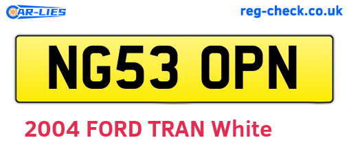 NG53OPN are the vehicle registration plates.