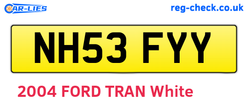 NH53FYY are the vehicle registration plates.