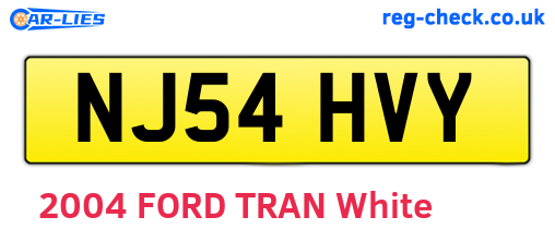 NJ54HVY are the vehicle registration plates.