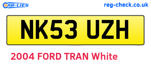 NK53UZH are the vehicle registration plates.