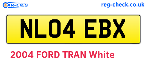 NL04EBX are the vehicle registration plates.