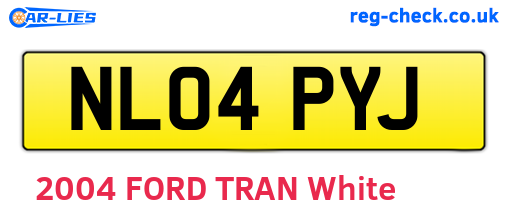 NL04PYJ are the vehicle registration plates.