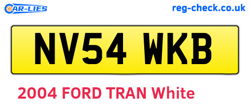 NV54WKB are the vehicle registration plates.