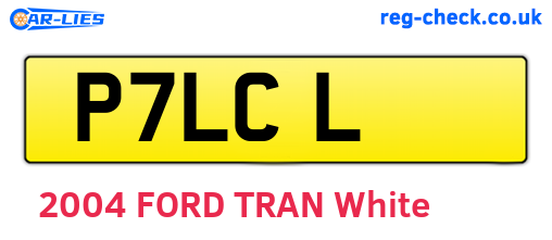P7LCL are the vehicle registration plates.