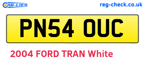 PN54OUC are the vehicle registration plates.