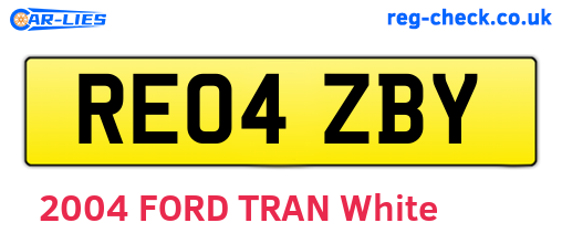 RE04ZBY are the vehicle registration plates.