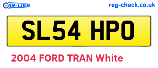 SL54HPO are the vehicle registration plates.