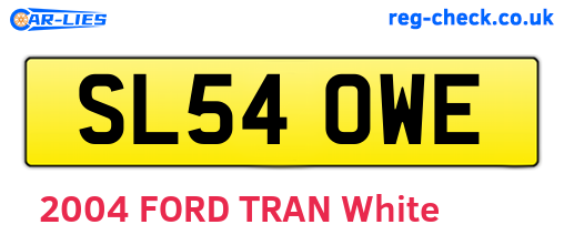 SL54OWE are the vehicle registration plates.