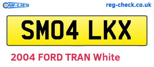SM04LKX are the vehicle registration plates.