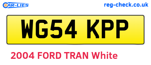 WG54KPP are the vehicle registration plates.