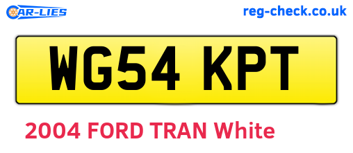 WG54KPT are the vehicle registration plates.