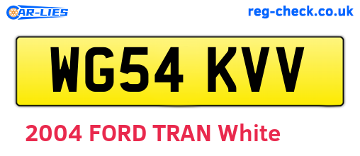 WG54KVV are the vehicle registration plates.