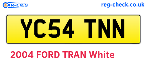 YC54TNN are the vehicle registration plates.